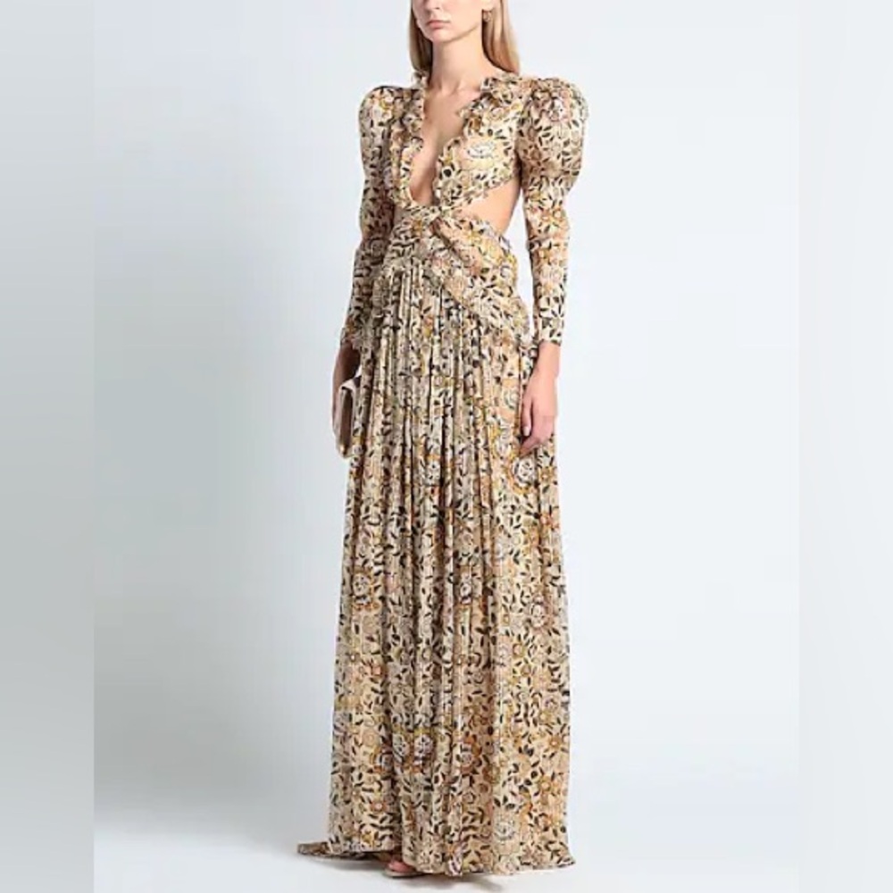ETRO Cutout Floral-Print Metallic Silk-Blend Jacquard Maxi Dress
